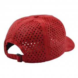 Boné 5 Painéis Camurça Furadinho Vermelho - Cód 1326