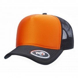 Boné Trucker Poliéster Preto com frente Laranja - Cód 200